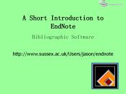 A Short Introduction to EndNote