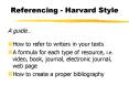 Referencing - Harvard Style PowerPoint PPT Presentation