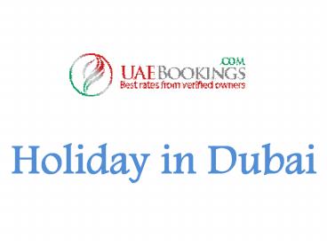 Holiday in Dubai