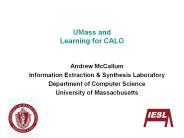 UMass and Learning for CALO