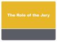 The Role of the Jury PowerPoint PPT Presentation