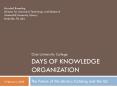 DAYS OF KNOWLEDGE ORGANIZATION PowerPoint PPT Presentation