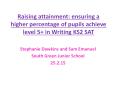 Raising attainment: ensuring a higher percentage of pupils achieve level 5  in Writing KS2 SAT  PowerPoint PPT Presentation