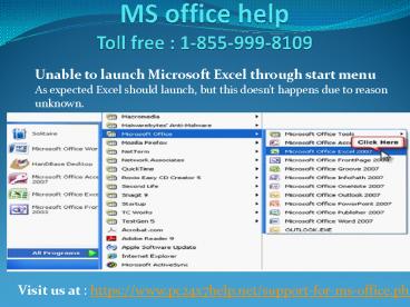 Take guidance for Excel issues of MS Office