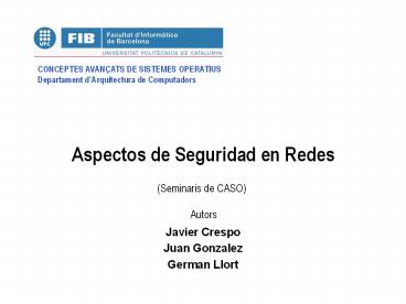 Aspectos de Seguridad en Redes