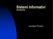 Sistemi Informativi introduzione