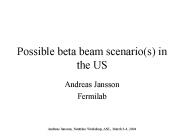 Possible beta beam scenario(s) in the US