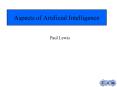 Aspects of Artificial Intelligence PowerPoint PPT Presentation