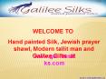 Modern Tallit and Jewish prayer shawl Hand Painted for men at Galilee Silks (1)