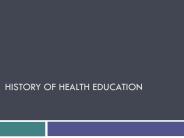 History of Health Education