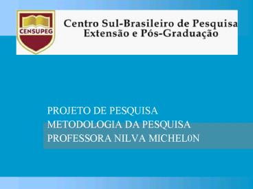 PROJETO DE PESQUISA