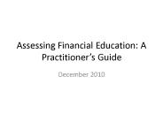 Assessing Financial Education: A Practitioner