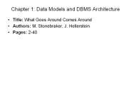 Chapter 1: Data Models and DBMS Architecture