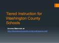 Tiered Instruction for Washington County Schools PowerPoint PPT Presentation