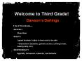 Welcome to Third Grade! PowerPoint PPT Presentation