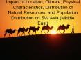 Impact of Location, Climate, Physical Characteristics, Distribution of Natural Resources, and Population Distribution on SW Asia (Middle East) PowerPoint PPT Presentation