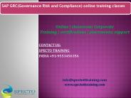 live online classes on sap grc by experiance experts
