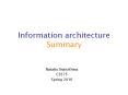 Information architecture Summary PowerPoint PPT Presentation