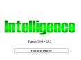 Intelligence PowerPoint PPT Presentation