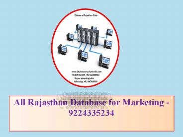 All Rajasthan Database for Marketing -9224335234
