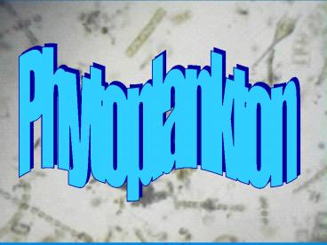 Phytoplankton