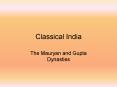 Classical India PowerPoint PPT Presentation