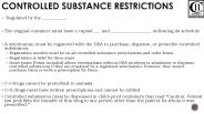 CONTROLLED SUBSTANCE RESTRICTIONS