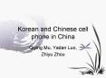 Korean and Chinese cell phone in China PowerPoint PPT Presentation