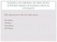 RAISING AWARENESS OF THE STUDY SUPPORT NEEDS OF INTERNATIONAL STUDENTS PowerPoint PPT Presentation