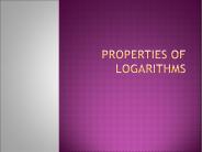 Properties of logarithms