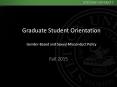 Graduate Student Orientation Gender-Based and Sexual Misconduct Policy PowerPoint PPT Presentation