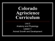 Colorado Agriscience Curriculum