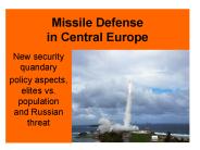 Missile Defense in Central Europe