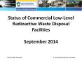 Status of Commercial Low-Level Radioactive Waste Disposal Facilities September 2014 PowerPoint PPT Presentation