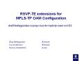 RSVP-TE extensions for MPLS-TP OAM Configuration PowerPoint PPT Presentation