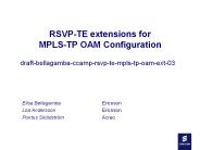 RSVP-TE extensions for MPLS-TP OAM Configuration