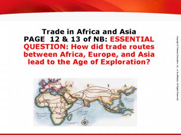Trade in Africa and Asia PAGE 12