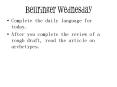 Bellringer Wednesday PowerPoint PPT Presentation