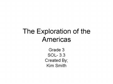 The Exploration of the Americas