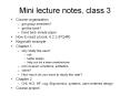Mini lecture notes, class 3 PowerPoint PPT Presentation