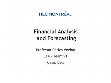 Financial Analysis and Forecasting