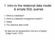 1. Intro to the relational data model