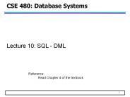 CSE 480: Database Systems