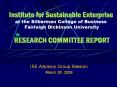 Institute for Sustainable Enterprise at the Silberman College of Business Fairleigh Dickinson University  RESEARCH COMMITTEE REPORT PowerPoint PPT Presentation