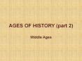 AGES OF HISTORY (part 2) PowerPoint PPT Presentation