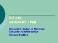 CIT 016 Review for Final PowerPoint PPT Presentation