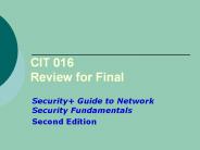 CIT 016 Review for Final