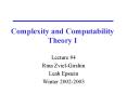 Complexity and Computability Theory I PowerPoint PPT Presentation