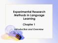 Experimental Research Methods in Language Learning PowerPoint PPT Presentation