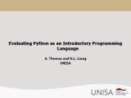 Evaluating Python as an Introductory Programming Language